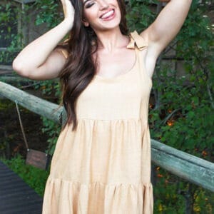 African Monarch Lodges Daisy Dress Caramel