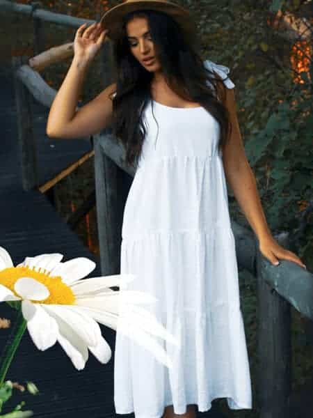 African Monarch Lodges Sijwa Daisy Dress White