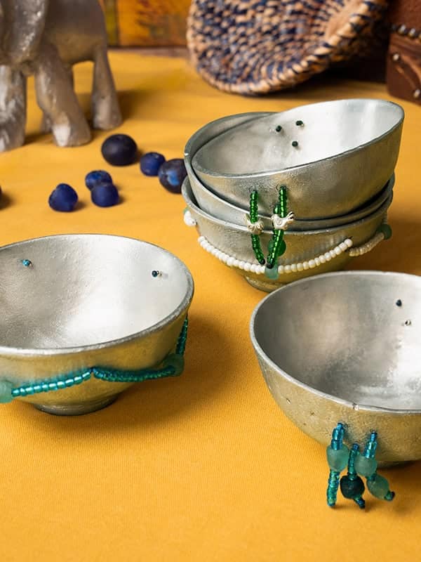 Aluminium Bowl with Beads (Round)